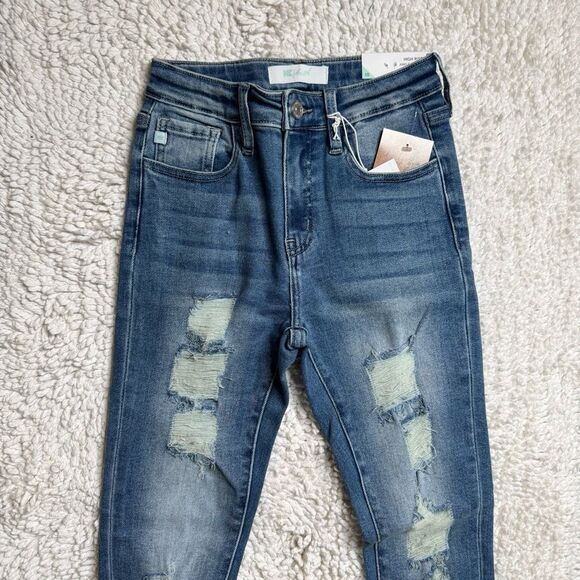 Distressed Blue Jeans for Women - Picture 2 of 6
